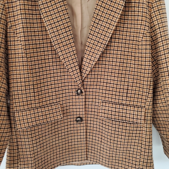 STELLA NOVA US M/EU 36 Louanna Plaid Wool Blend Blazer 2 Button OVERSIZED Tailor - Picture 11 of 16